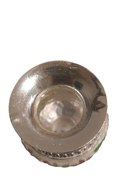 Mini German Silver Lota Pot
Traditional Hindu Pooja Vessel
Embossed Floral Indian Craft Design
Compact Mandir Ritual Accessory
Diwali Navratri and Ganesh Chaturthi Decor
Spiritual Gift for Indian Homes
Uphar Handicrafts