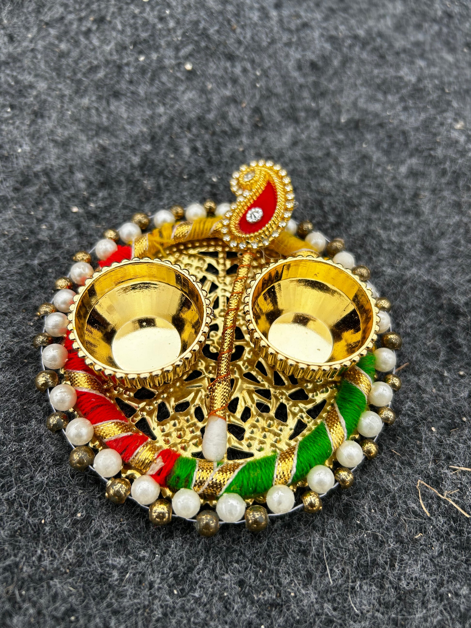 Multicolor Akshat Kumkum Puja Thali
Traditional Tikka and Kumkum Plate
Akshat Haldi and Chandan Holder
Festive Diwali and Wedding Puja Decor
Indian Religious Return Gift
Uphar Handicrafts