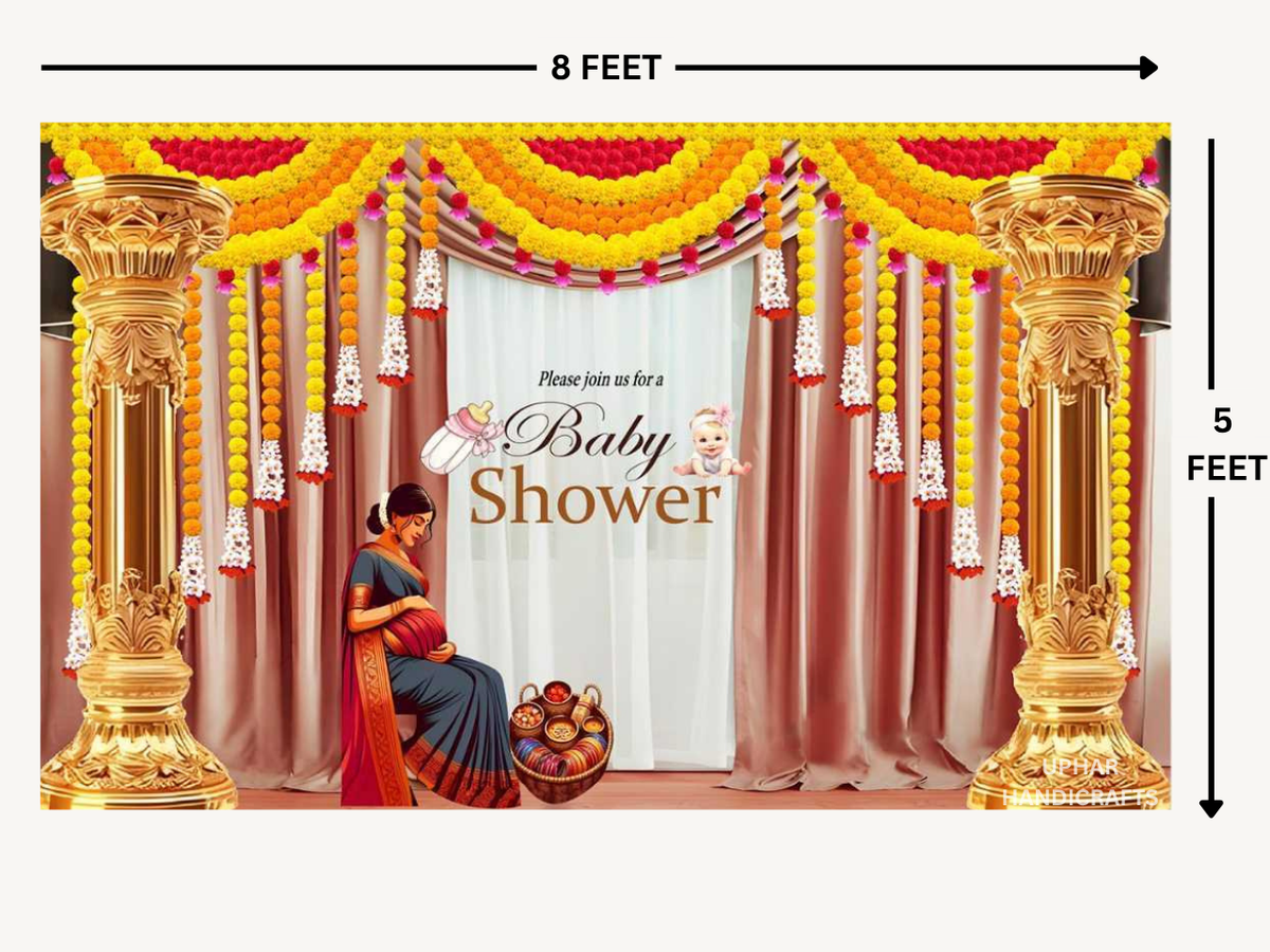 Multicolor Godh Bharai Backdrop
Traditional Indian Baby Shower Decor
5x8 Feet Fabric Wall Background
Colorful Cotton Mix Celebration Decor
Indian Baby Welcome Ceremony Decoration
Reusable Foldable Event Backdrop
Uphar Handicrafts