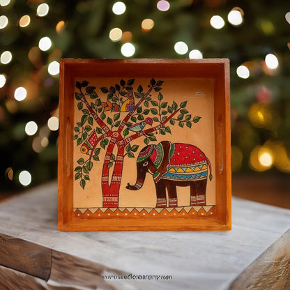 Multicolor Hand-Painted Mango Wood Tray
Artisan Crafted Indian Folk Art
Compact 8x8 Inch Square Tray
Kitchen and Coffee Table Serving Decor
Ottoman Side Table and Catchall Tray
Reusable Boho Indian Home Accent
Uphar Handicrafts