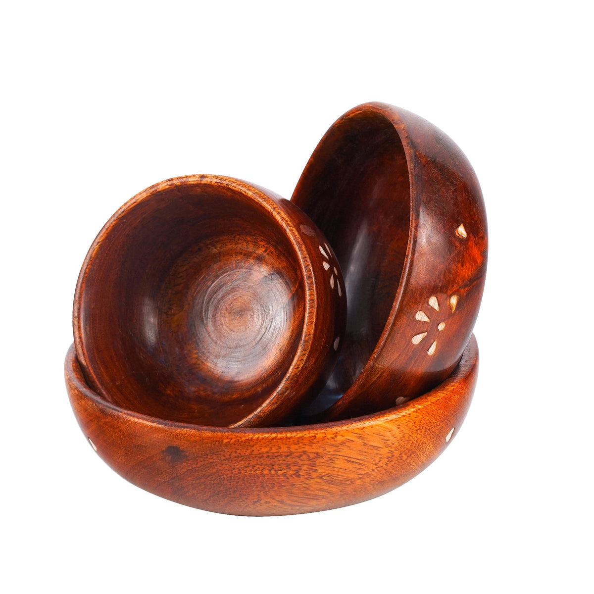 Natural Wood Serving Bowls
Set of 3 Wooden Kitchen Bowls
Rich Brown Handcrafted Finish
Rustic Dining Table Serveware
Wooden Bowls for Snacks and Salads
Uphar Handicrafts