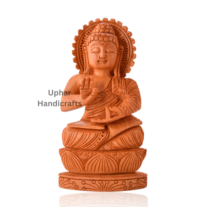Natural Wooden Buddha Meditation Statue
Handcrafted Indian Wooden Artwork
Intricate Hand-Carved Detailing
Warm Natural Wood Finish
Mindfulness Yoga and Meditation Decor
Living Room Office and Spiritual Space Accent
Uphar Handicrafts
