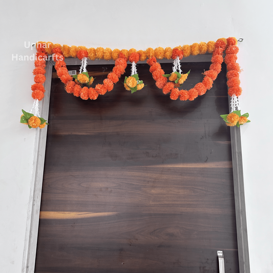 Orange Artificial Marigold Toran
Traditional Indian Door Garland
Bright Marigold Flowers with Green Leaves
42 Inch Festive Entrance Decoration
Diwali Navratri and Wedding Decor
Reusable Home Mandir and Window Hanging
Uphar Handicrafts