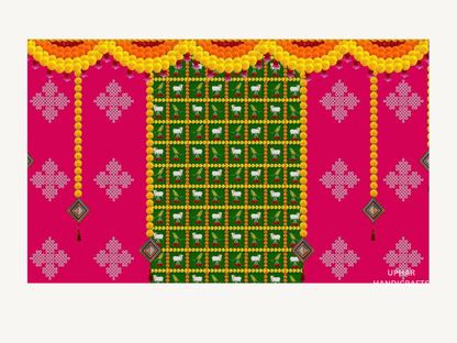 Pink Green Yellow Indian Backdrop
Vibrant Traditional Floral Fabric Decor
5x8 Feet Large Wall Backdrop
Cotton Mix Reusable Event Decoration
Haldi Pooja and Mandir Background
Diwali Navratri and Ganesh Chaturthi Decor
Uphar Handicrafts