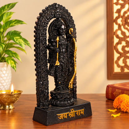 Ram Lalla idol for pooja room
Black polyresin Indian religious decor
Traditional Ram Lalla figurine
Decorative altar and entryway idol
Handcrafted devotional display
Uphar Handicrafts