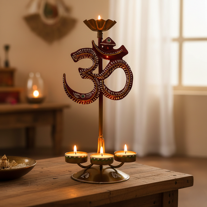 Puja Decor
Indian Metal Om Candle Holder
Tealight Candle Decor
Uphar Handcrafts