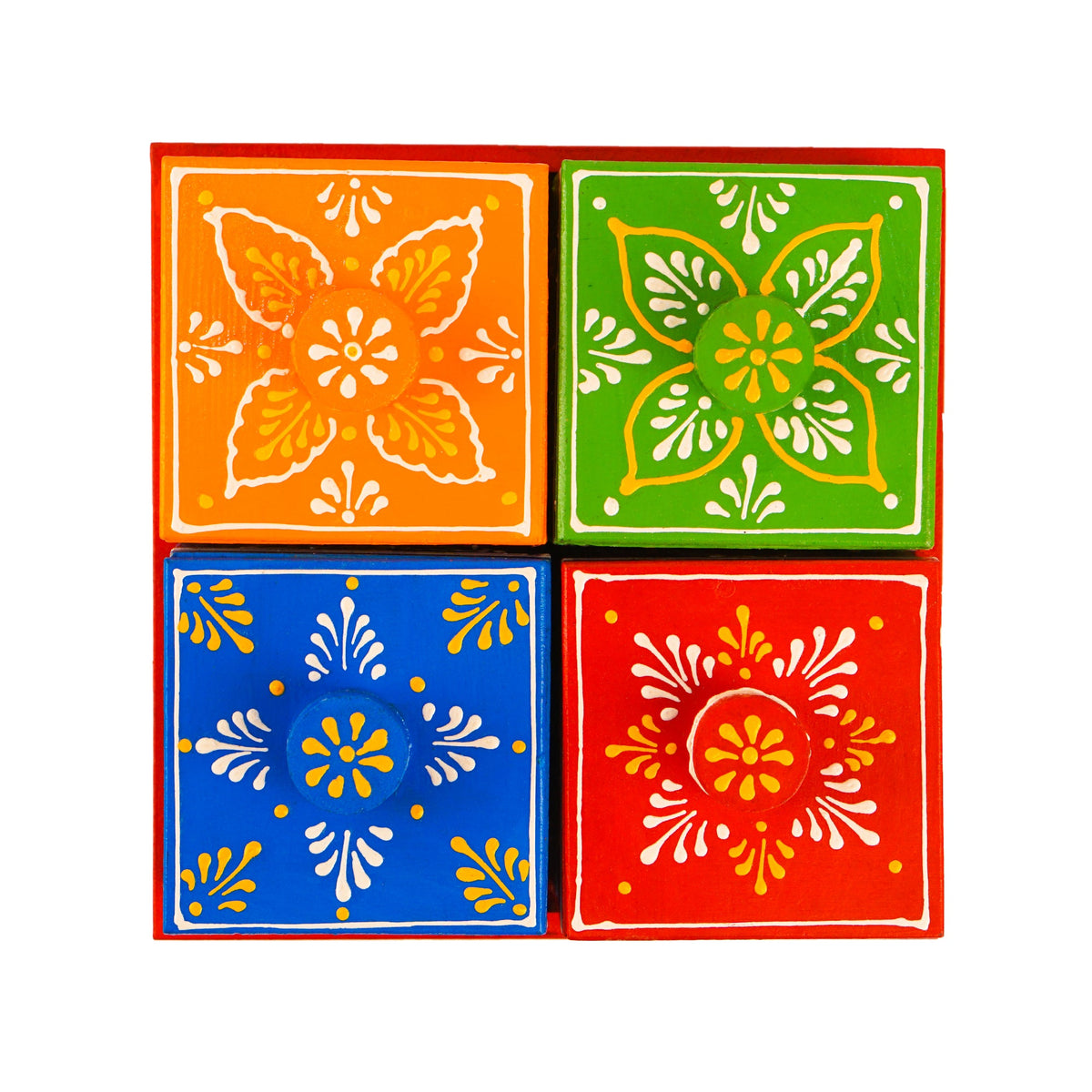 Revolving Wooden Dry Fruit Serving Box
360 Degree Rotating Multicolor Design
Hand-Painted Rajasthani Folk Artwork
Multiple Compartments for Small Treats
Traditional Indian Tabletop Decor
Festive Serving and Gifting Idea
Uphar Handicrafts