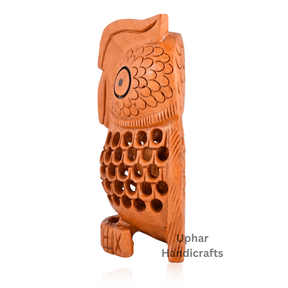 Single Wooden Owl Home Decor
Brown Carved Owl Figurine
Traditional Indian Wooden Craft
Compact Decorative Showpiece
Shelf Tabletop and Office Desk Decor
Boho Rustic Home Decoration
Uphar Handicrafts