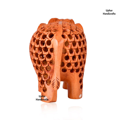 Traditional Handmade Wooden Elephant Decor
Brown White Wood Carved Elephant
5 Inch Handcrafted Statue Showpiece
Elaborate Undercut Carving Artwork
Indian Artisan Handmade Wood Craft
Ethnic Tabletop and Shelf Decoration
Uphar Handicrafts