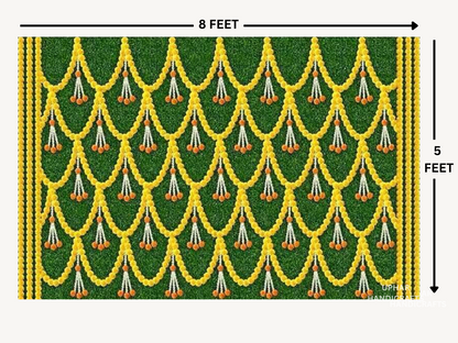 Traditional Indian Floral Backdrop
Bright Multicolor Cultural Fabric Design
Marigold Parrot Cow and Lotus Motifs
5x8 Feet Large Wall Decoration
Pooja Mandir and Wedding Event Decor
Reusable Indian Festival Backdrop
Uphar Handicrafts