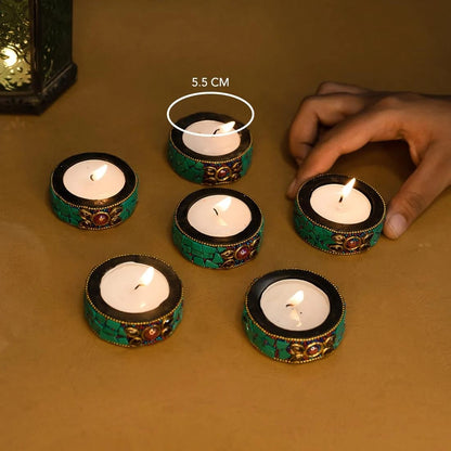 Traditional Lakh Work Tealight
Reusable Indian Tealight Holder
Handcrafted Decorative Home Accent
Colorful Indian Artisan Decor
Festive Candlelight Decoration
Uphar Handicrafts