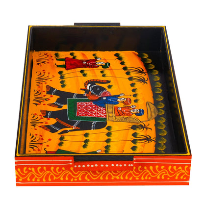 Traditional Rajasthani Serving Tray Set
Set of 3 Hand Painted Trays
Wooden Elephant Rider Design
Colorful Indian Folk Artwork
Serving and Home Decor Trays
Uphar Handicrafts
