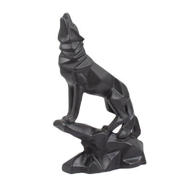 Black Wolf Polyresin Showpiece