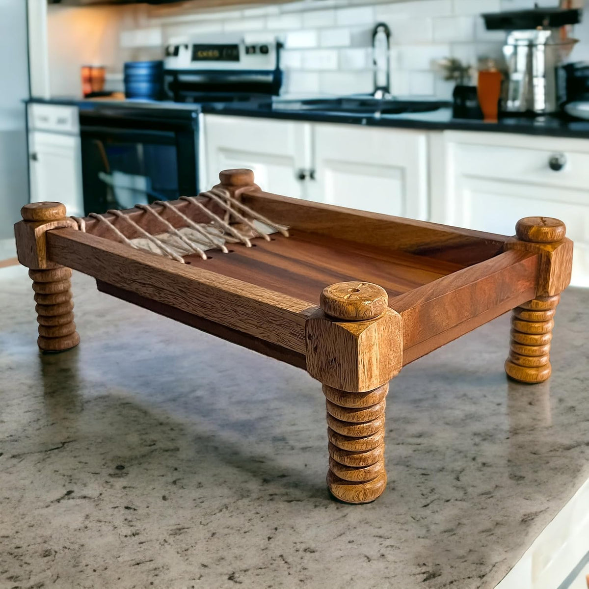 Wooden Charpai Serving Tray
Traditional Khaat Inspired Design
Wooden Tray for Dining Table
Indian Handicraft Serving Tray
Kitchen and Home Decor Tray
Uphar Handicrafts