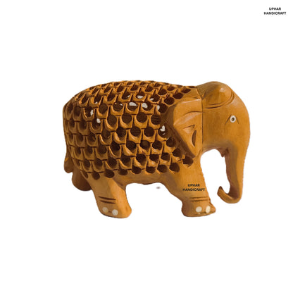 Wooden Elephant with Baby Elephant
Detailed Jali Open Lattice Carving
Handcrafted Solid Wood Figurine
Traditional Indian Wood Craft
Family Elephant Decorative Accent
Indian Handmade Home Decor
Uphar Handicrafts