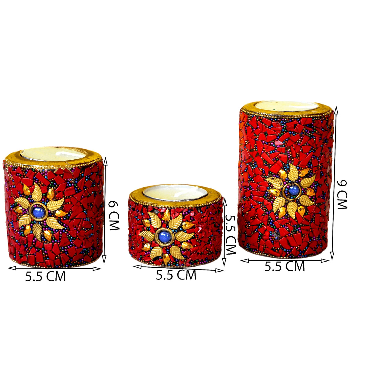 Red Wooden Tealight Holder Set
Three Piece Candle Holder Set
Traditional Indian Wooden Decor
Decorative Tealight for Home
Elegant Festive Table Decoration
Uphar Handicrafts